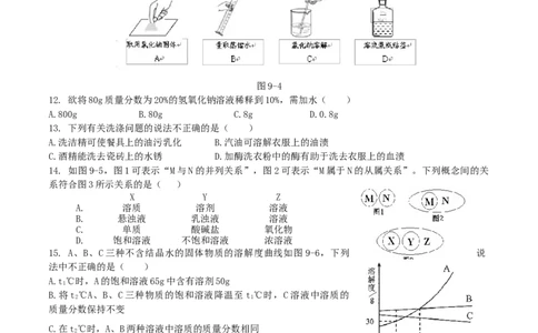 优选人教版初中化学第九单元溶液测试卷_初中化学_01.人教版初中化学_01.初中化学课件PPT--教案--试题_初中化学18年试卷_人教版九年级化学下册2018