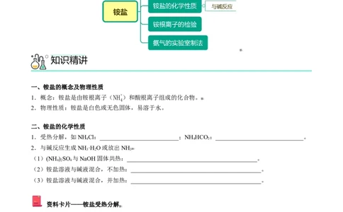 第06讲铵盐（学生版）-（人教版2019必修第二册）_高化_595801221724高中化学新人教版选择性必修一二三电子版教案PPT课件高中试卷_必修二册（人教版）_讲义