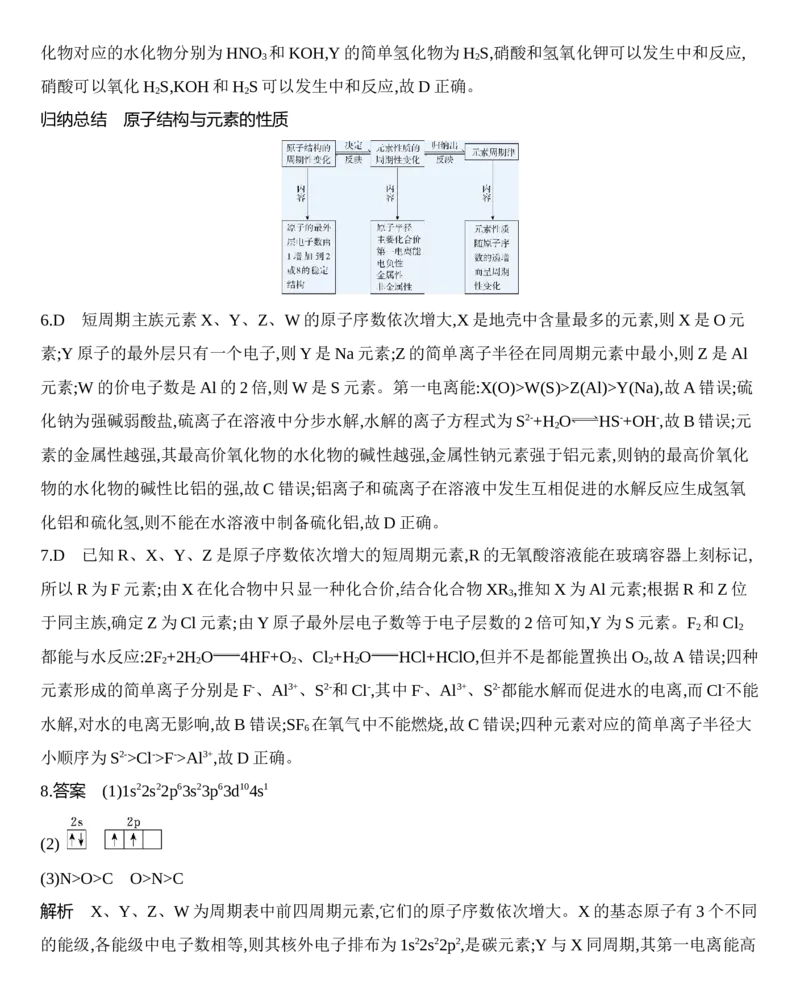 新教材2020年秋人教版（2019）高中化学选择性必修2第一章原子结构与性质第二节第2课时　元素周期律&mdash;&mdash;原子半径、电离能、练习_高化_2025春-人教版高中化学_05习题试卷_同步练习