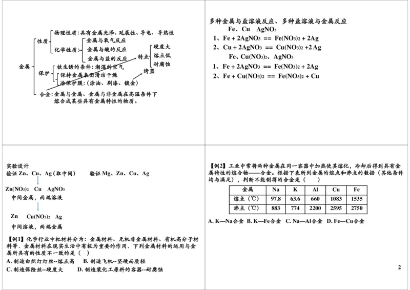 一轮复习：中考化学物质金属和金属材料（一）_初中化学_01.人教版初中化学_02.初中化学教学视频_2.初中化学--教学视频--带讲义_初三化学中考总复习（通用版）