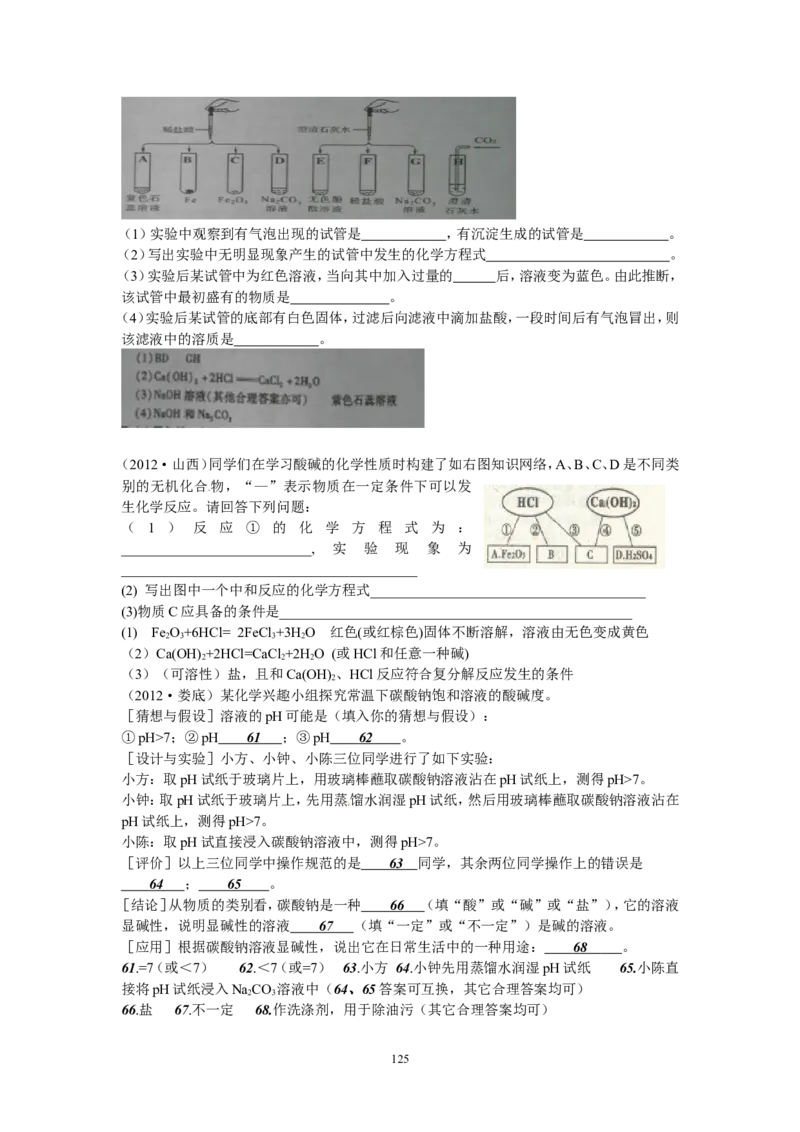 8年中考（2005-2012）全国各地中考化学真题分类汇编第10单元酸和碱_初中化学_01.人教版初中化学_01.初中化学课件PPT--教案--试题_初中化学全套_化学试题