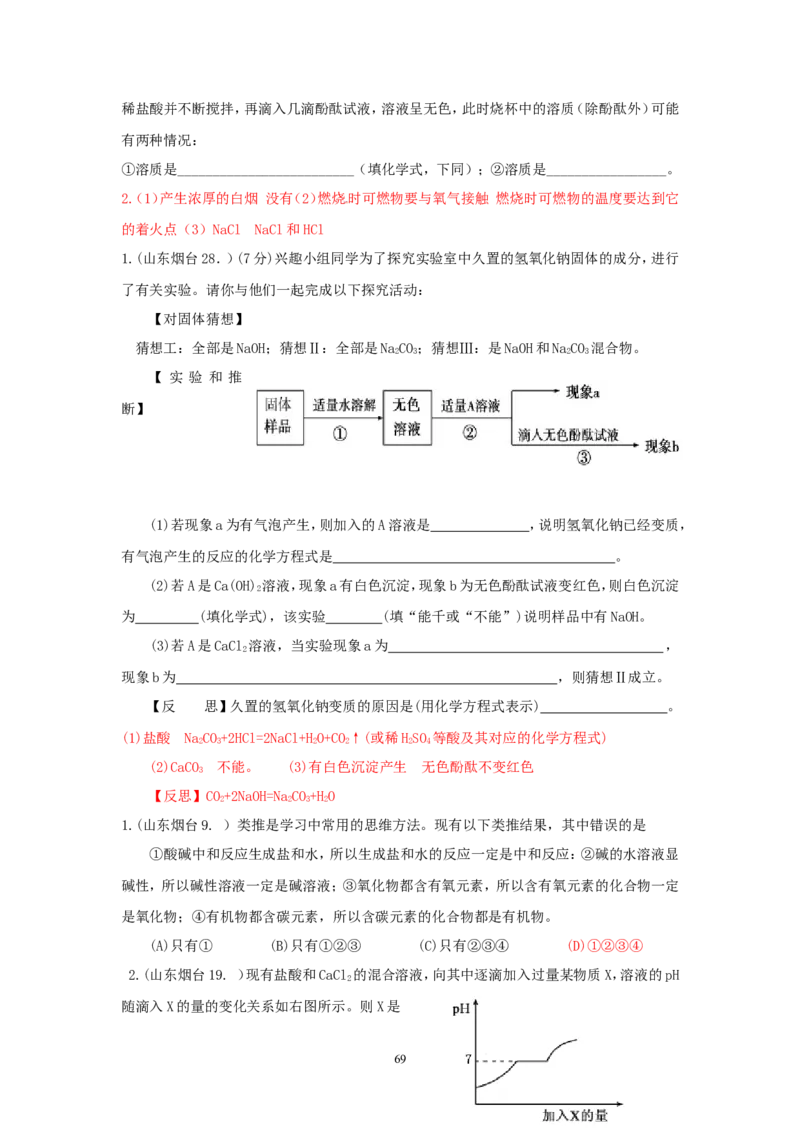 8年中考（2005-2012）全国各地中考化学真题分类汇编第10单元酸和碱_初中化学_01.人教版初中化学_01.初中化学课件PPT--教案--试题_初中化学全套_化学试题