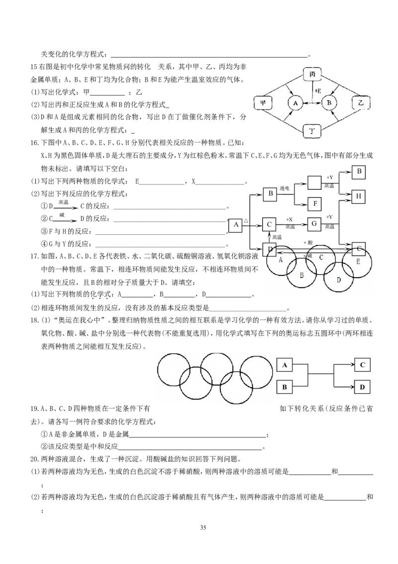 中考化学总复习之方程式及现象总结（经典必备篇）_初中化学_01.人教版初中化学_01.初中化学课件PPT--教案--试题_初中化学全套_化学教案_化学：中考化学复习必背知识整理（3份）