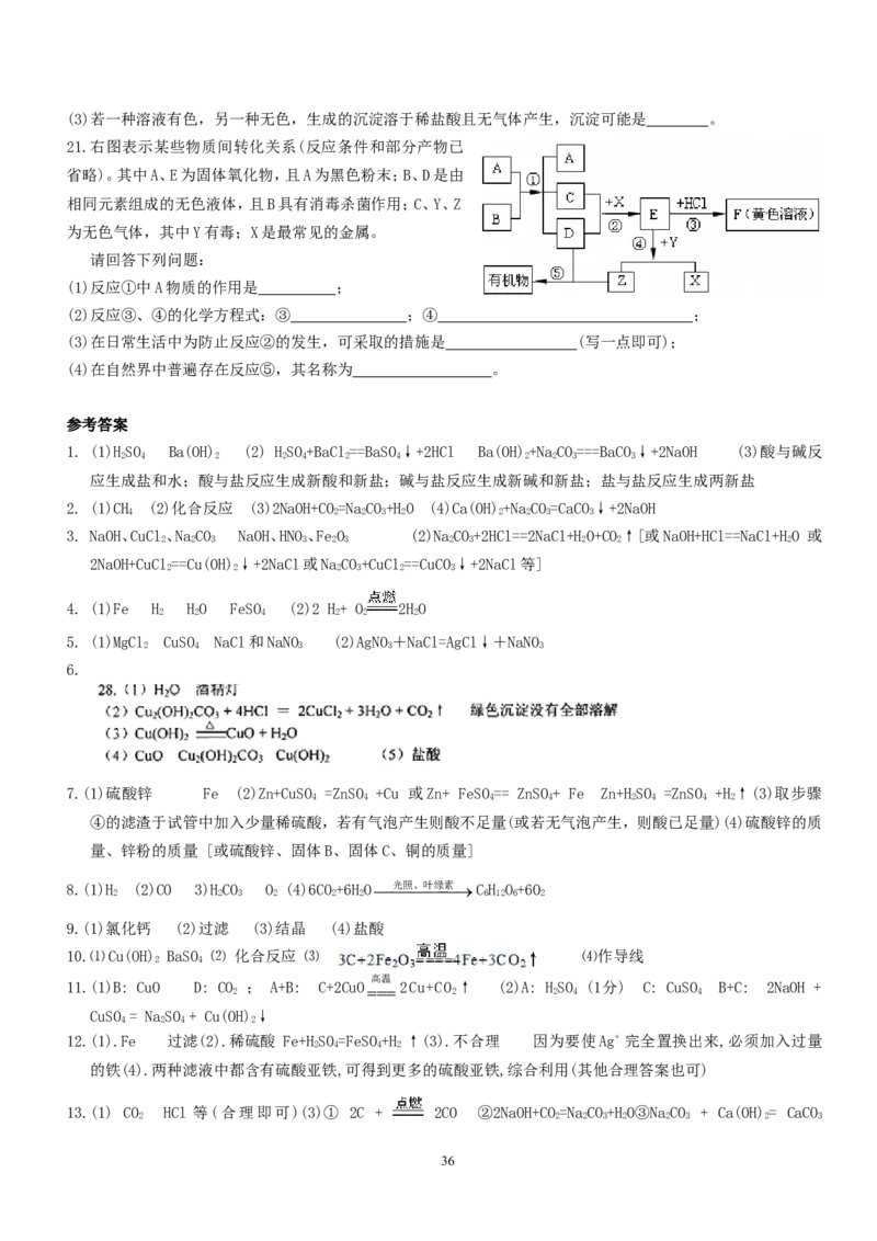 中考化学总复习之方程式及现象总结（经典必备篇）_初中化学_01.人教版初中化学_01.初中化学课件PPT--教案--试题_初中化学全套_化学教案_化学：中考化学复习必背知识整理（3份）