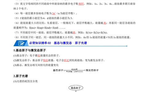 第一章原子结构与性质速记清单-（人教版2019选择性必修2）（教师版）_高化_595801221724高中化学新人教版选择性必修一二三电子版教案PPT课件高中试卷_选择性必修2册（人教版）