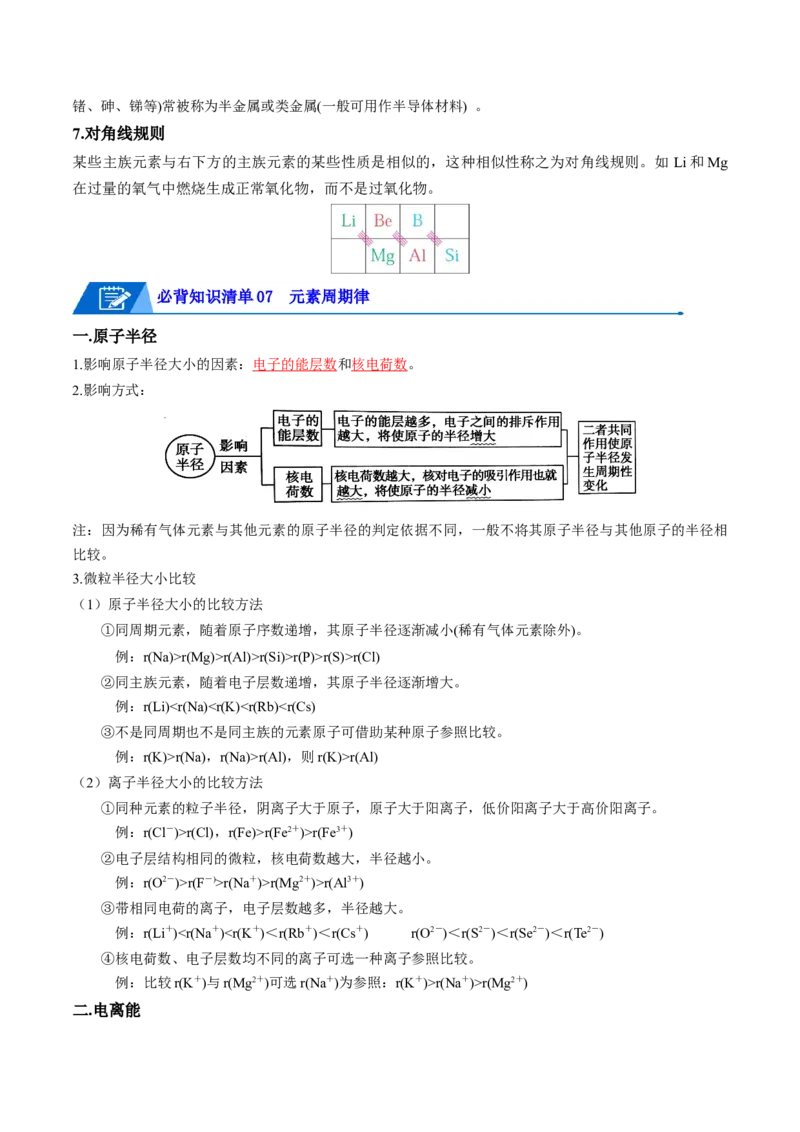 第一章原子结构与性质速记清单-（人教版2019选择性必修2）（教师版）_高化_595801221724高中化学新人教版选择性必修一二三电子版教案PPT课件高中试卷_选择性必修2册（人教版）