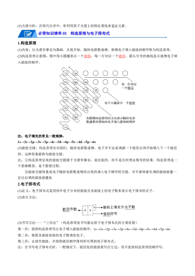 第一章原子结构与性质速记清单-（人教版2019选择性必修2）（教师版）_高化_595801221724高中化学新人教版选择性必修一二三电子版教案PPT课件高中试卷_选择性必修2册（人教版）