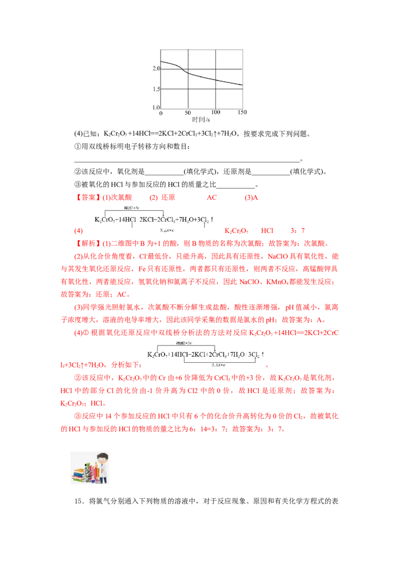 专题3氯及其化合物的应用（分层作业）-（人教版2019必修第一册）（解析版）_高化_595801221724高中化学新人教版选择性必修一二三电子版教案PPT课件高中试卷_必修一册（人教版）_分层作业