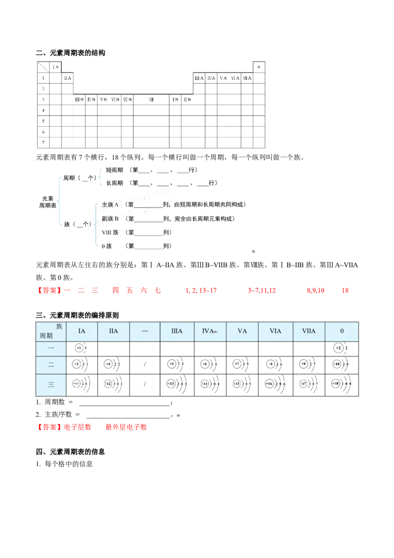 第29讲元素周期表（教师版）-（人教版2019）_高化_595801221724高中化学新人教版选择性必修一二三电子版教案PPT课件高中试卷_必修一册（人教版）_讲义