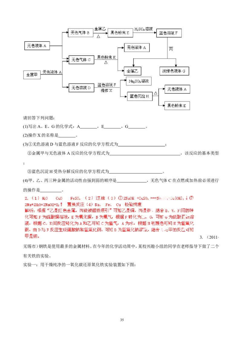 中考化学实验过关专题金属和金属性质人教版_初中化学_01.人教版初中化学_01.初中化学课件PPT--教案--试题_初中化学全套_化学试题_化学：中考化学实验与实验操作测试题(10份)