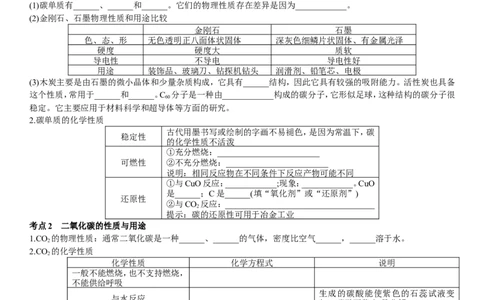 2018年中考复习化学考点解读：第3讲碳和碳的氧化物_初中化学_01.人教版初中化学_07.初中化学中考总复习_2018年中考复习化学考点解读