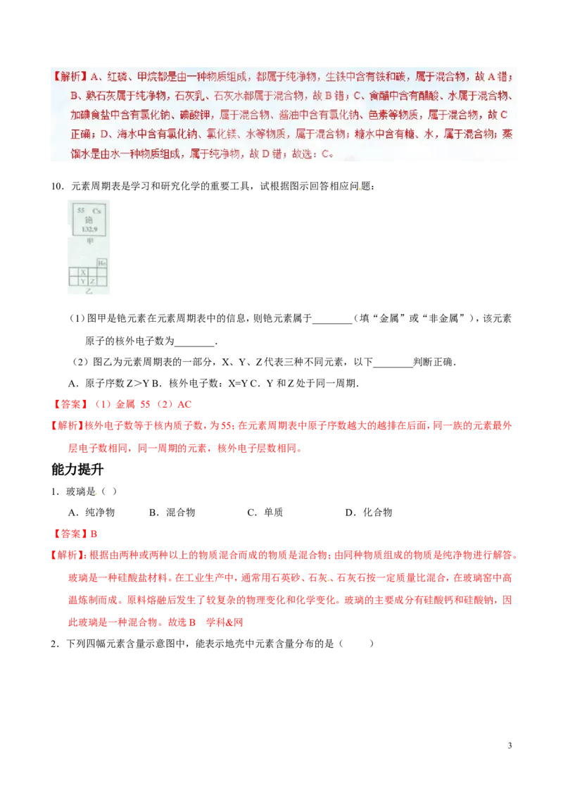 专题02物质的组成和分类（练）-备战2017年中考化学二轮复习讲练测（解析版）_初中化学_01.人教版初中化学_07.初中化学中考总复习