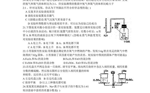 2010年黄高优录考试选拔赛试卷9_初中化学_01.人教版初中化学_01.初中化学课件PPT--教案--试题_初中化学全套_化学试题_2010年黄高优录考试选拔赛试卷