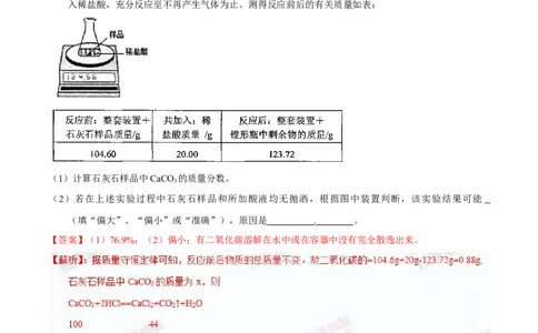 专题07根据化学方程式的计算（测）-备战2017年中考化学二轮复习讲练测（解析版）_初中化学_01.人教版初中化学_07.初中化学中考总复习