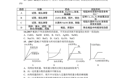 2018年中考化学（全国）总复习：第十至十二单元测试题_初中化学_01.人教版初中化学_07.初中化学中考总复习_2018年中考化学（全国）总复习