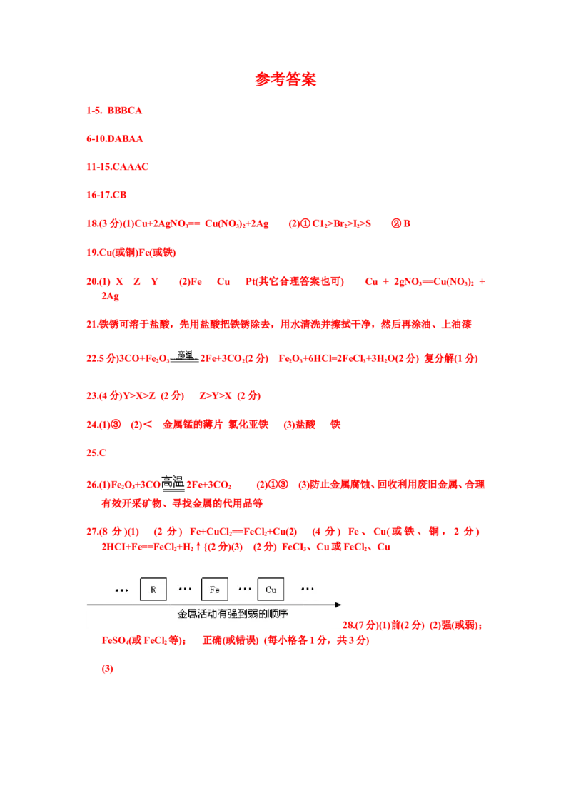 2007-2011五年全国各地中考化学试题分类汇编第八单元金属和金属材料_初中化学_01.人教版初中化学_01.初中化学课件PPT--教案--试题_初中化学全套_化学试题