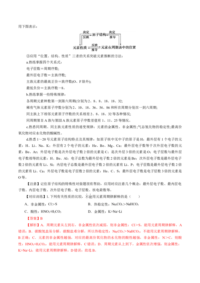 专题1同周期、同主族元素性质的递变（导学案）-（人教版2019必修第一册）（解析版）_高化_595801221724高中化学新人教版选择性必修一二三电子版教案PPT课件高中试卷_必修一册（人教版）