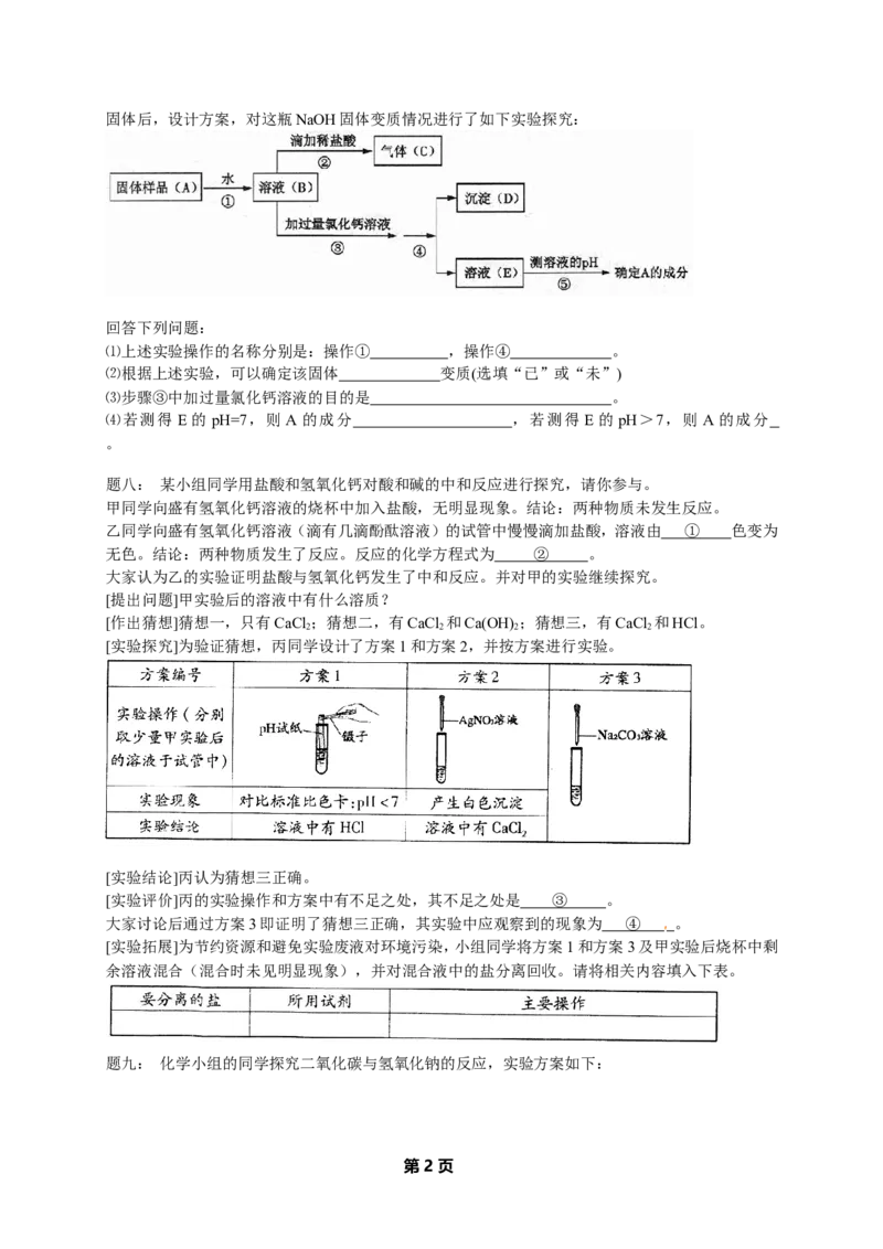 专题实验探究经典精讲课后练习及详解_初中化学_01.人教版初中化学_07.初中化学中考总复习_人教版化学中考专题复习