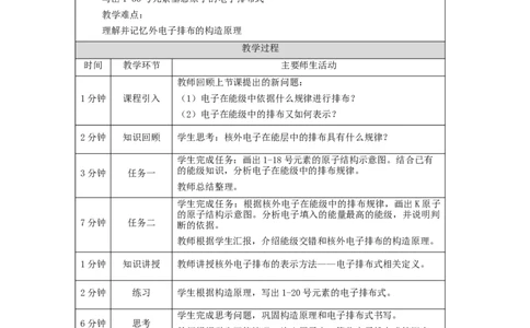 原子结构（第二课时）-教学设计_高化_2025春-人教版高中化学_04新版高中化学选择性必修2_02教案_1.1原子结构教学设计（4课时）