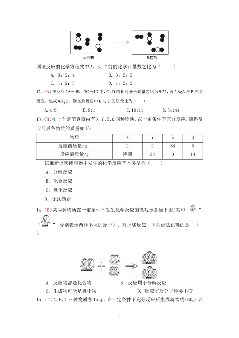 2013届九年级上学期同步检测化学试题第5单元化学方程式（解析版）_初中化学_01.人教版初中化学_01.初中化学课件PPT--教案--试题_初中化学全套_化学试题