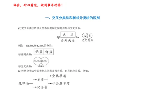第一章第一节物质的分类及转化-2020-2021学年高一化学期末复习节节高（人教版2019必修第一册）（解析版）_高化_2025春-人教版高中化学_01新版高中化学必修一_6.期末复习_期末复习讲义