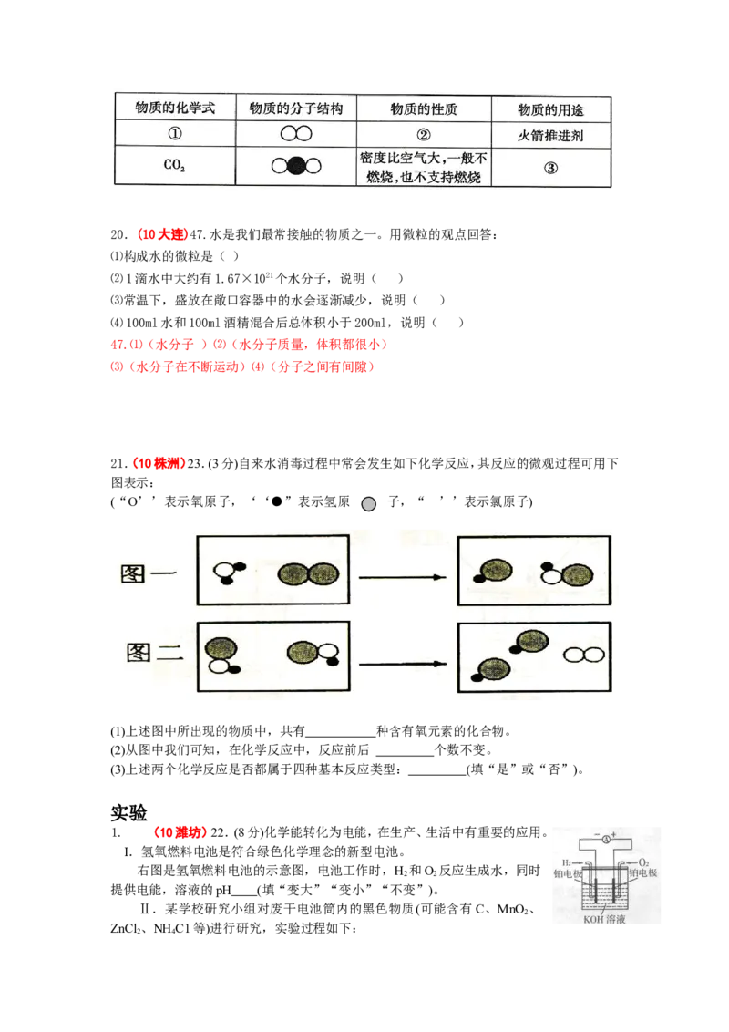 全国中考化学真题分类汇编之_第四单元自然界的水_初中化学_01.人教版初中化学_01.初中化学课件PPT--教案--试题_初中化学&mdash;课件&mdash;教案&mdash;试题-推荐_9年级上课件教案试题_第4单元