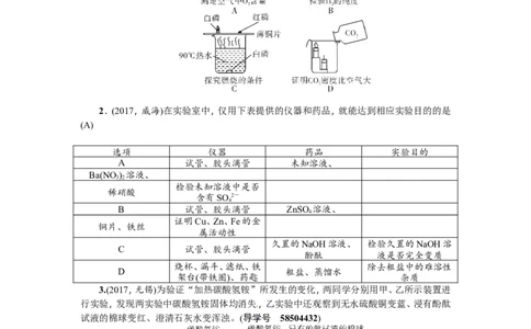 专题五科学探究_初中化学_01.人教版初中化学_07.初中化学中考总复习_2018年（聚焦新中考）人教版_2018年（聚焦新中考）人教版第2篇考点跟踪专题突破练习全套