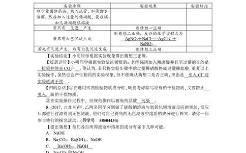 专题五科学探究_初中化学_01.人教版初中化学_07.初中化学中考总复习_2018年（聚焦新中考）人教版_2018年（聚焦新中考）人教版第2篇考点跟踪专题突破练习全套