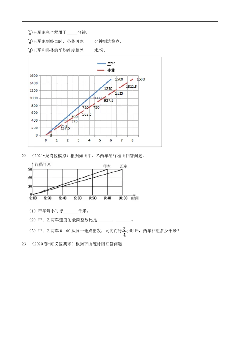 精品第八单元《数据的表示和分析》章节复习&mdash;五年级数学下册考点分类强化训练（原卷）北师大版_26春北师大版数学二下_19、赠送其它资料_旧版_赠品：北师大知识总结