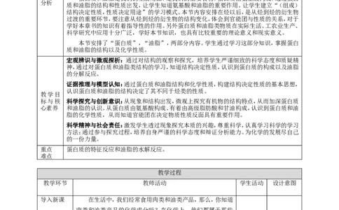 基本营养物质第二课时_高化_2025春-人教版高中化学_02新版高中化学必修二_1.课件+教案_7.4基本营养物质第二课时