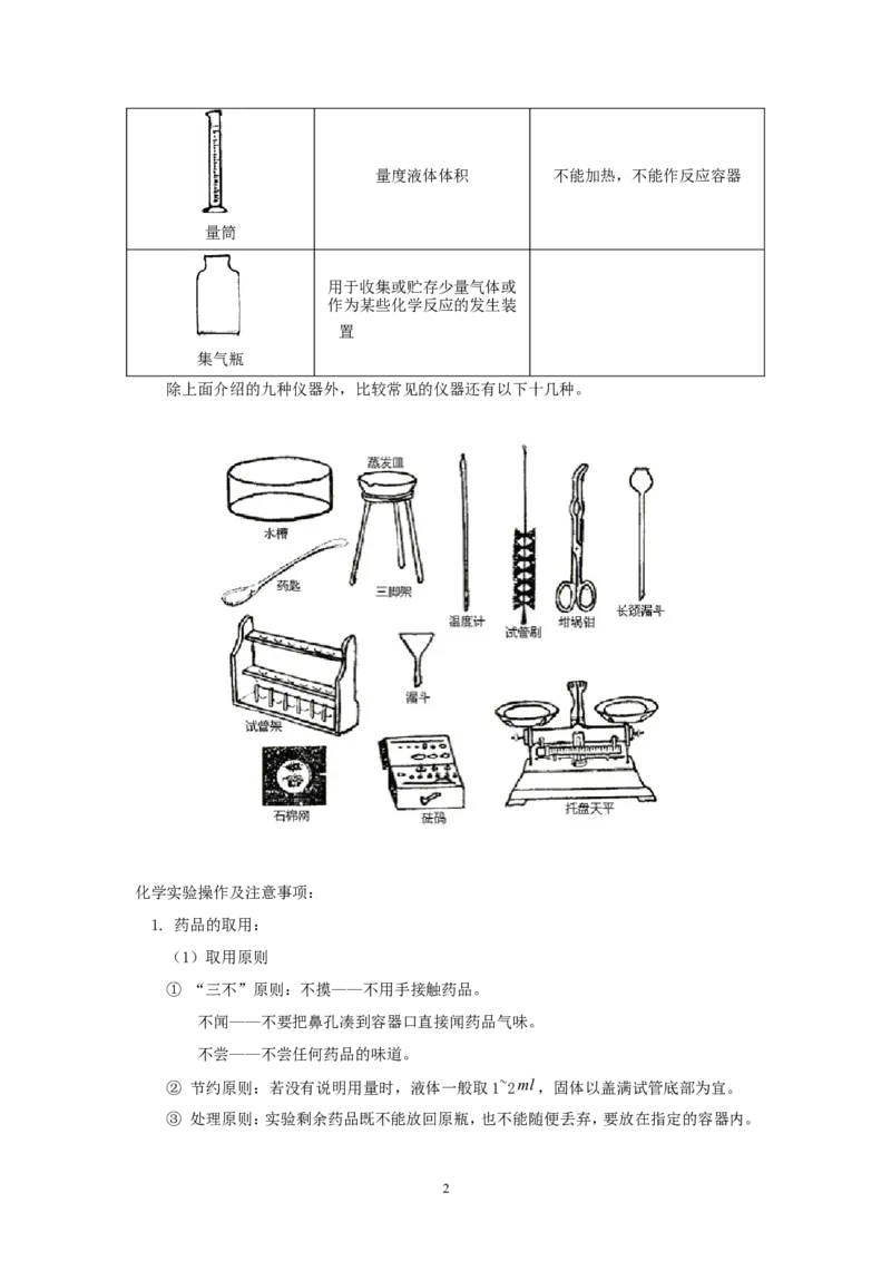 2012年中考化学复习实验专题突破&mdash;&mdash;化学实验仪器与基本操作_初中化学_01.人教版初中化学_01.初中化学课件PPT--教案--试题_初中化学全套_化学教案
