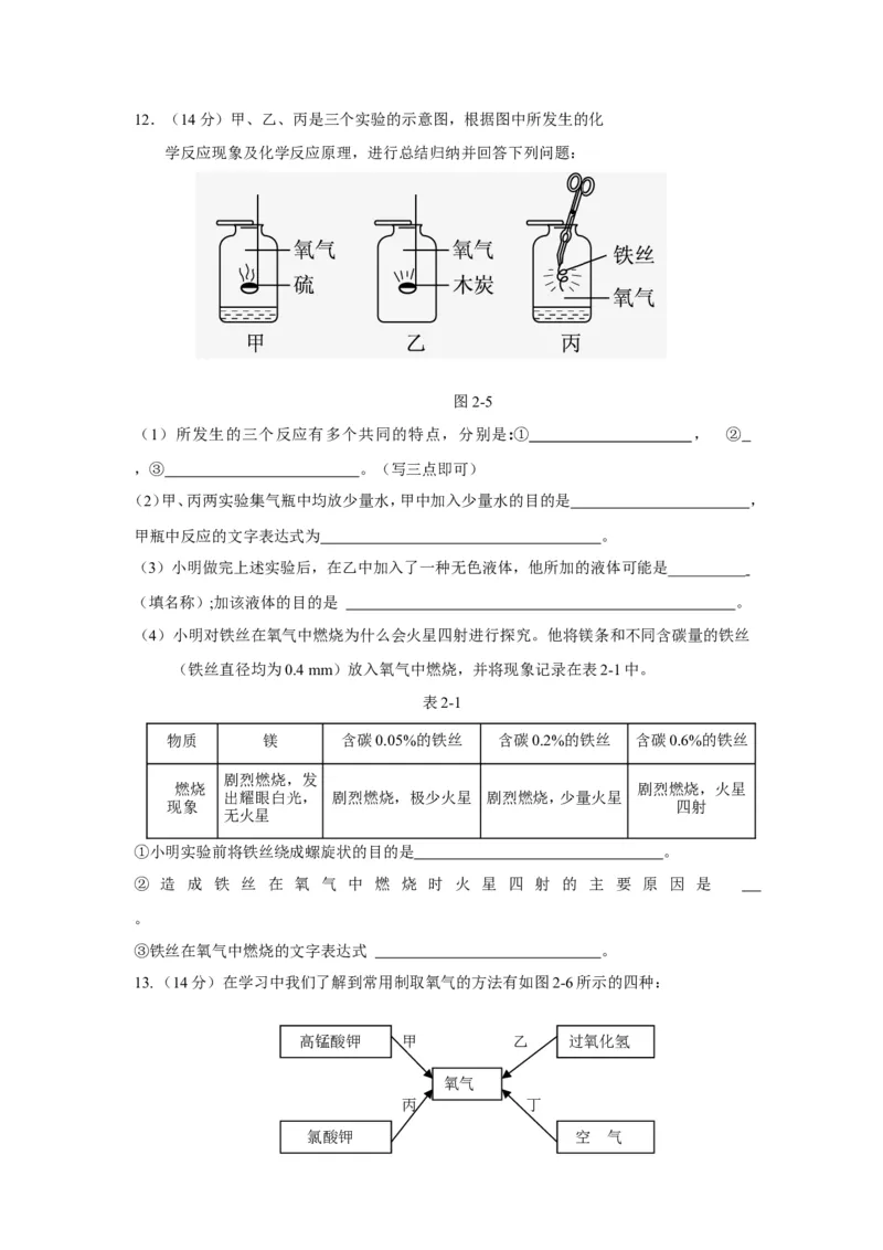 人教版九年级化学上册+第二单元+我们周围的空气+测试题_初中化学_01.人教版初中化学_01.初中化学课件PPT--教案--试题_初中化学18年试卷_人教版九年级化学上册2018