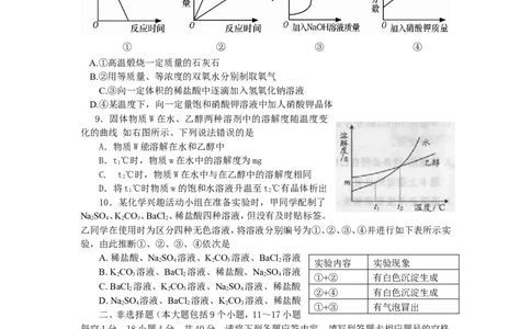 2013年高坪镇中学四月中考模拟考试化学试题_初中化学_01.人教版初中化学_01.初中化学课件PPT--教案--试题_初中化学全套_化学试题