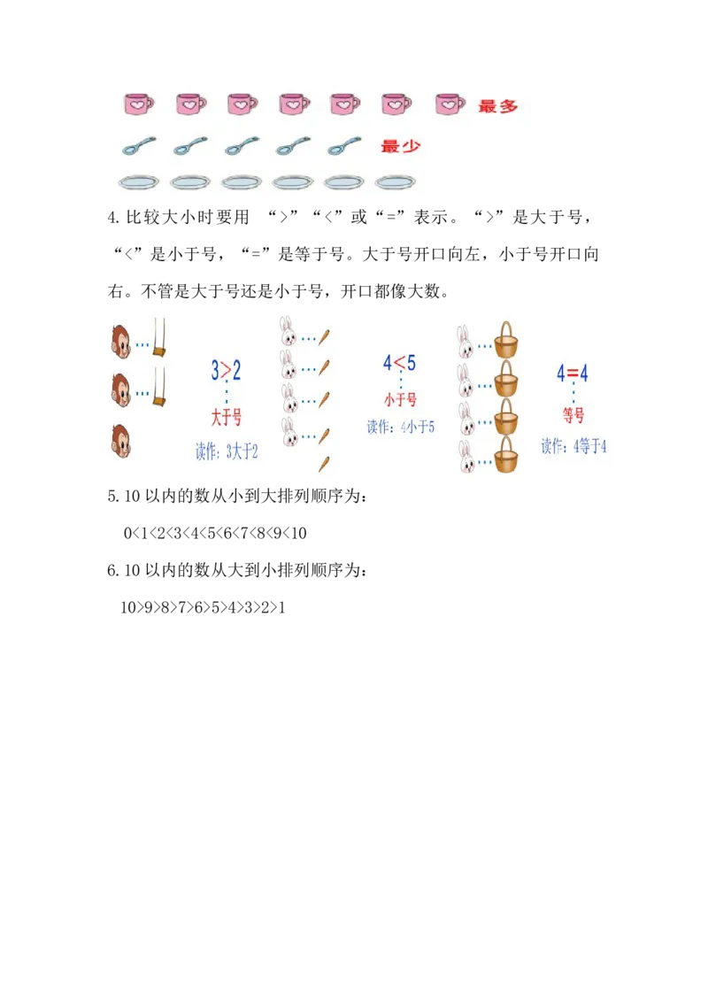 精创知识点小学数学一年级上册一、生活中的数-知识点（北师大版）_26春北师大版数学二下_19、赠送其它资料_旧版_赠品：北师大知识总结_北师大数学一上知识总结（07份）