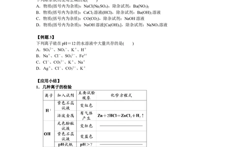 酸碱盐应用之离子检验及化学试剂除杂法_初中化学_01.人教版初中化学_03.初中化学专项视频_[5459]2012中考化学专题：元素化合物之酸碱盐