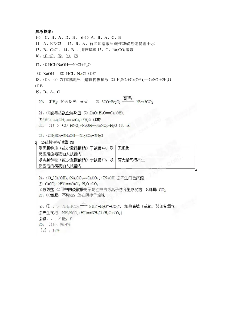 （人教版）九年级下册：九年级化学单元检测题（10~11）_初中化学_01.人教版初中化学_01.初中化学课件PPT--教案--试题_初中化学18年试卷_人教版九年级化学下册2018