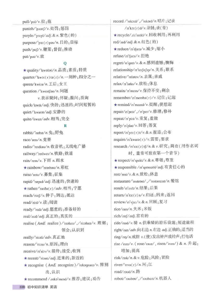 2025版53初中知识清单英语_初中全科《53初中知识清单》2025版