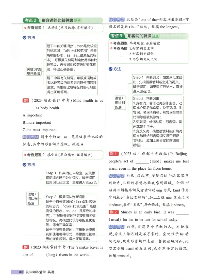 2025版53初中知识清单英语_初中全科《53初中知识清单》2025版