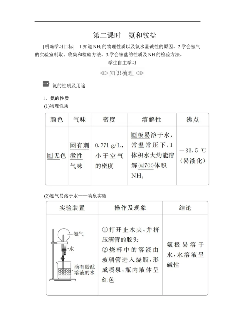 第五章第二节第二课时_高化_2025春-人教版高中化学_02新版高中化学必修二_5.试卷习题_同步讲义+测试（赠送，无第6章）_5.2氮及其化合物讲义+测试（3课时，含解析）