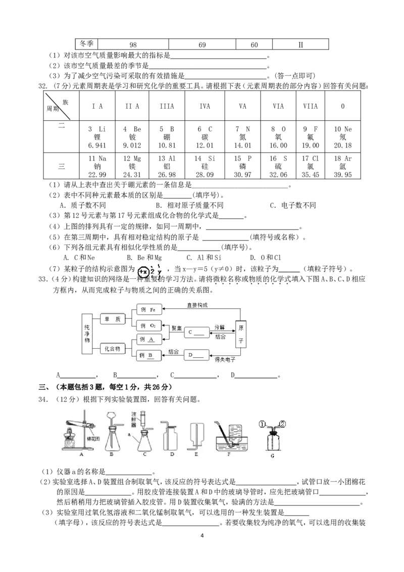 江苏省无锡市崇安区2014届九年级上学期期中考试化学试题_初中化学_01.人教版初中化学_01.初中化学课件PPT--教案--试题_初中化学全套_化学试题