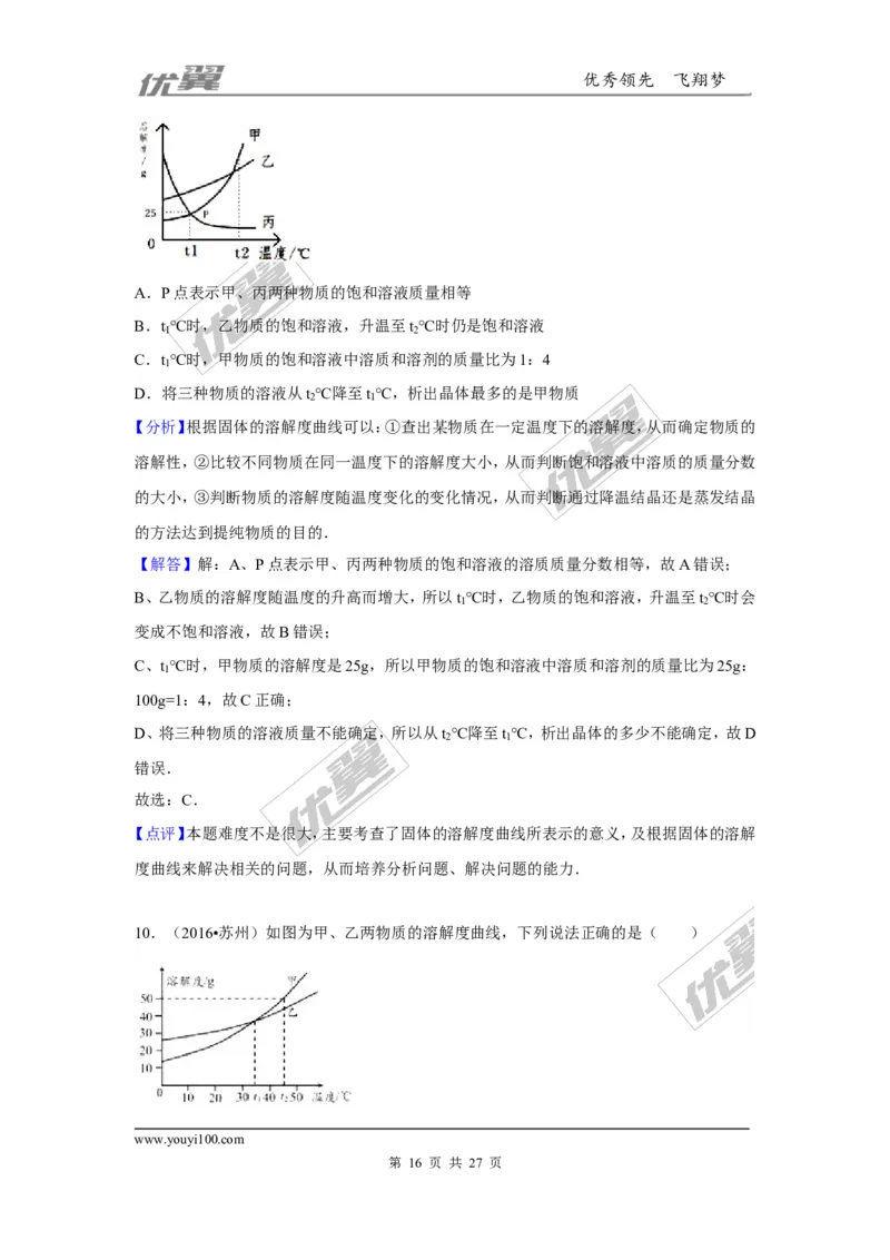 （第一辑）第9单元溶液_初中化学_01.人教版初中化学_01.初中化学课件PPT--教案--试题_初中化学全套(课件--教案--配套)_18年初中化学9年级上_18秋九化上(RJ)--7.复习资料_4.真题汇编