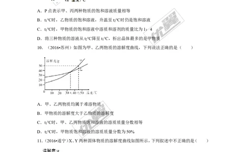 （第一辑）第9单元溶液_初中化学_01.人教版初中化学_01.初中化学课件PPT--教案--试题_初中化学全套(课件--教案--配套)_18年初中化学9年级上_18秋九化上(RJ)--7.复习资料_4.真题汇编