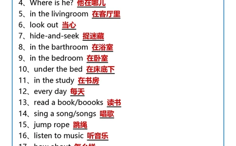 2025春新版四年级下册英语英汉互译专项练习题_26春四年级上下册人教版_四上英语合集人教版PEP英语四年级上册新教材（教学视频+课件+动画+音频+练习+教案）_20知识点总结