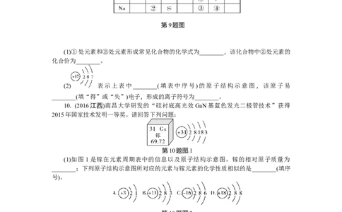 满分特训2018年中考化学专题复习分类集训专题十　认识化学元素_初中化学_01.人教版初中化学_07.初中化学中考总复习_满分特训2018年中考化学专题复习分类集训