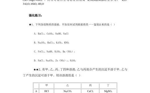 竞赛专题辅导4：酸、碱、盐的基本知识_初中化学_01.人教版初中化学_01.初中化学课件PPT--教案--试题_初中化学全套_化学试题_初中化学竞赛专题辅导
