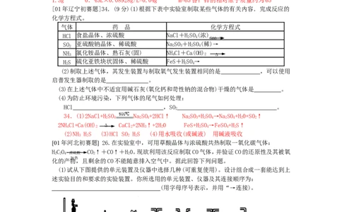 精选练习8四种常见气体的检验和吸收_初中化学_01.人教版初中化学_01.初中化学课件PPT--教案--试题_初中化学全套_化学试题