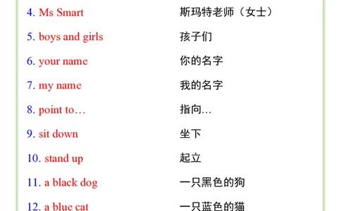 2025春新版三年级英语下册&middot;重点短语汇总_26春四年级上下册人教版_四上英语合集人教版PEP英语四年级上册新教材（教学视频+课件+动画+音频+练习+教案）_20知识点总结