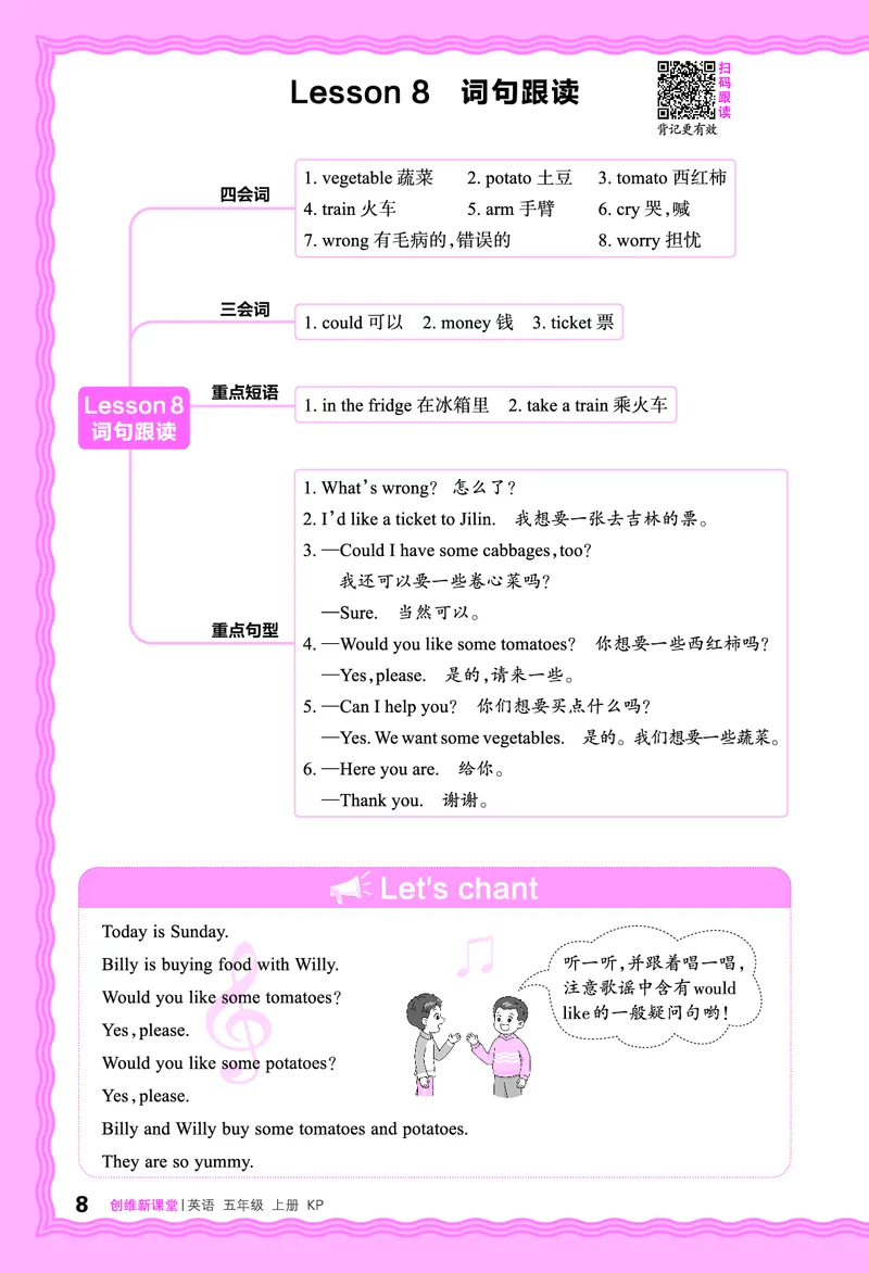 2024秋新版王朝霞《词句跟读》科普英语五上_26春四年级上下册人教版_四上英语合集人教版PEP英语四年级上册新教材（教学视频+课件+动画+音频+练习+教案）_17练习资料