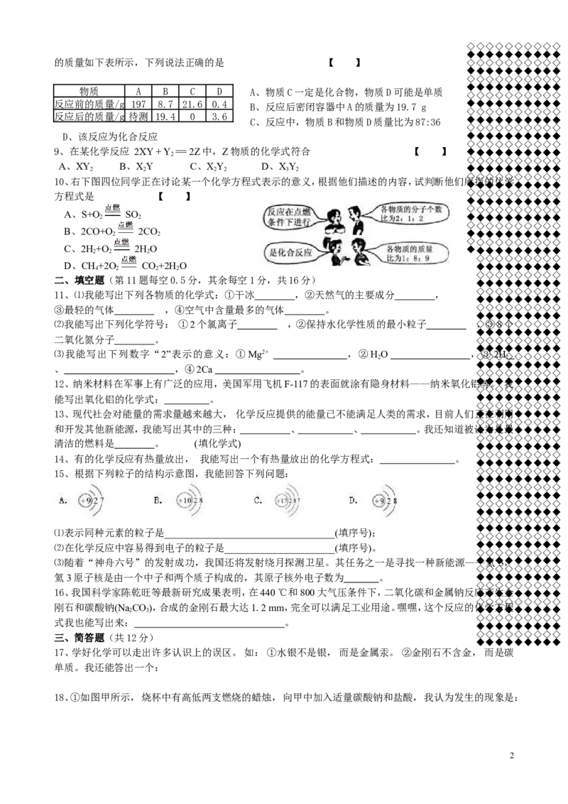 新人教版九年级化学上册期末测试题五份_初中化学_01.人教版初中化学_01.初中化学课件PPT--教案--试题_初中化学&mdash;课件&mdash;教案&mdash;试题-推荐_9年级上课件教案试题_9年级上试题_期末