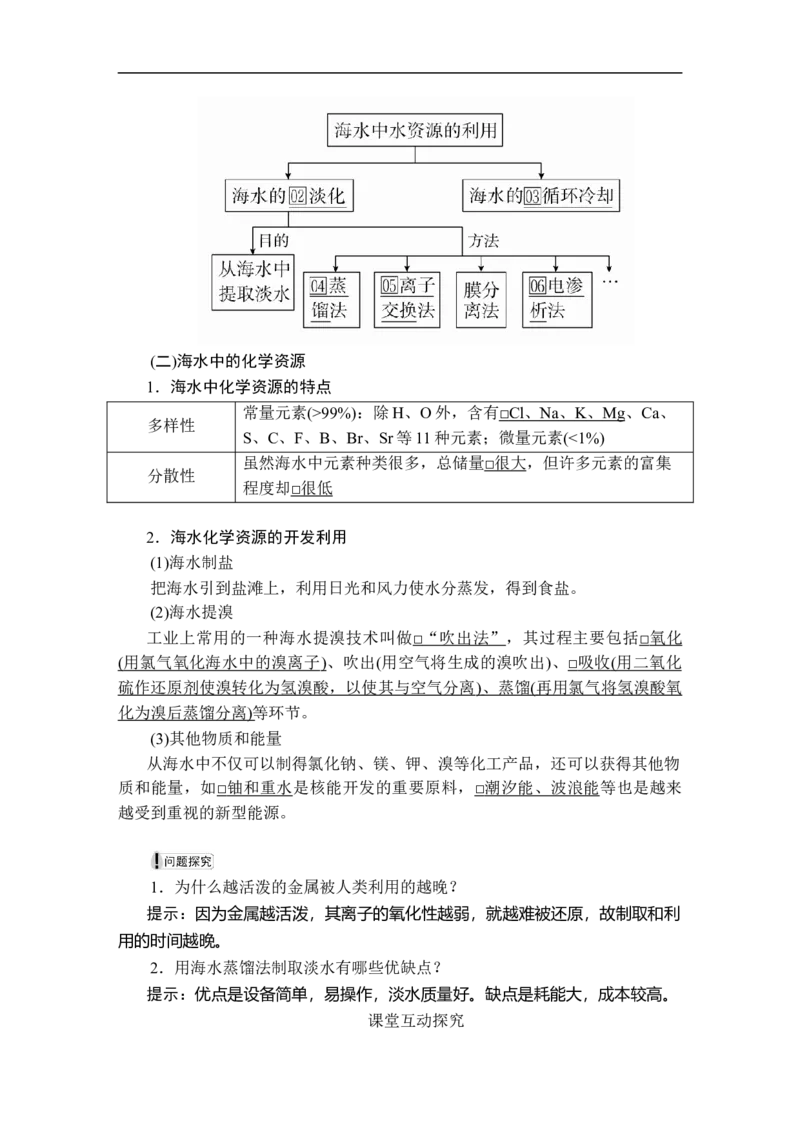 第八章第一节第一课时_高化_2025春-人教版高中化学_02新版高中化学必修二_5.试卷习题_同步讲义+测试（赠送，无第6章）_8.1自然资源的开发利用讲义+测试（2课时，含解析）